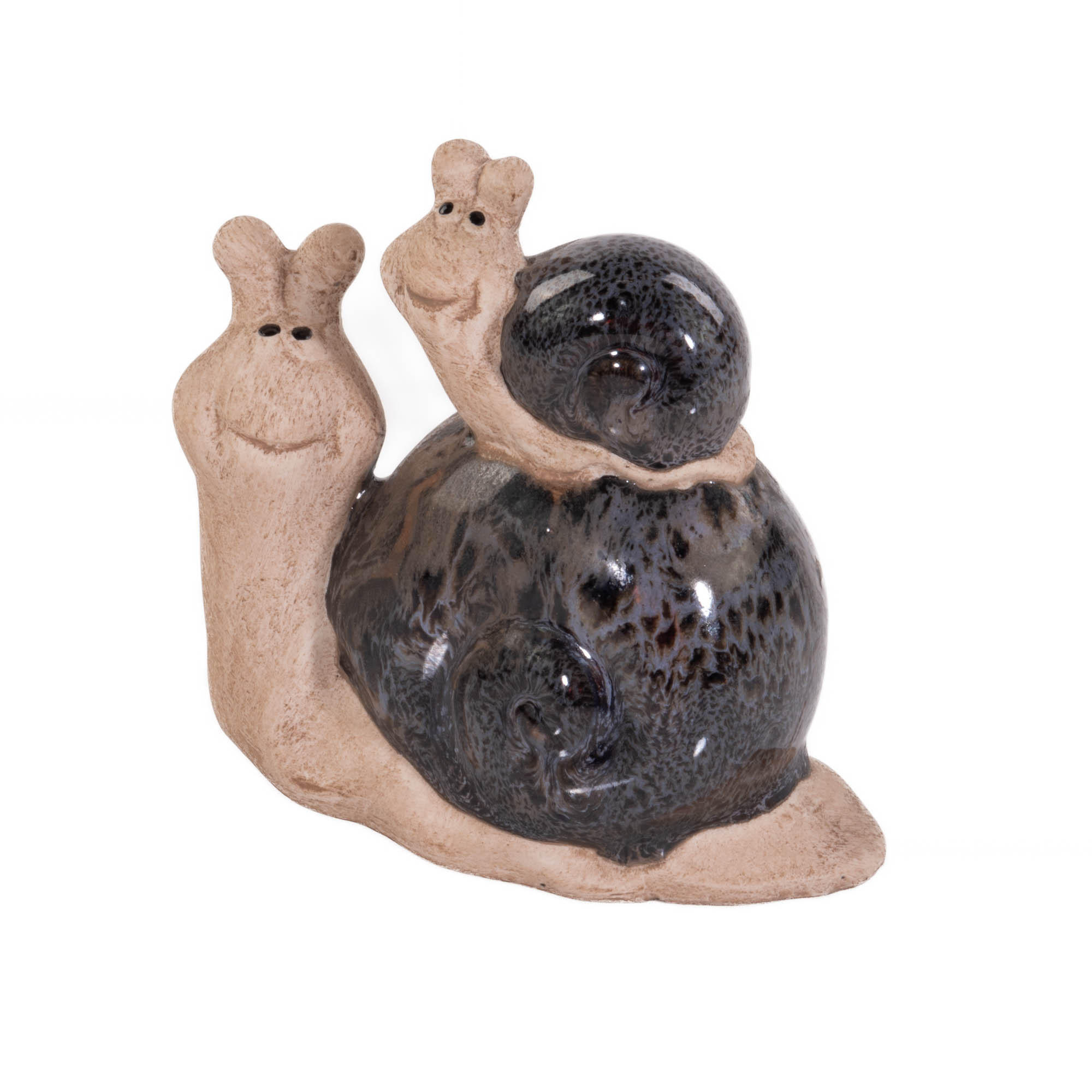 GARTENDEKO Schneckenfigur 10/11 cm - Dunkelgrau, Keramik (10/11/6.6cm)