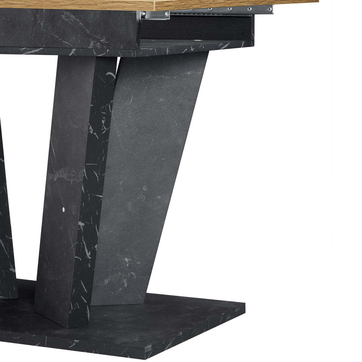 ESSTISCH WILLEM 120-160/80/76 cm - Eiche Bianco/Anthrazit, Holzwerkstoff (80/120/76cm) - B&D Home