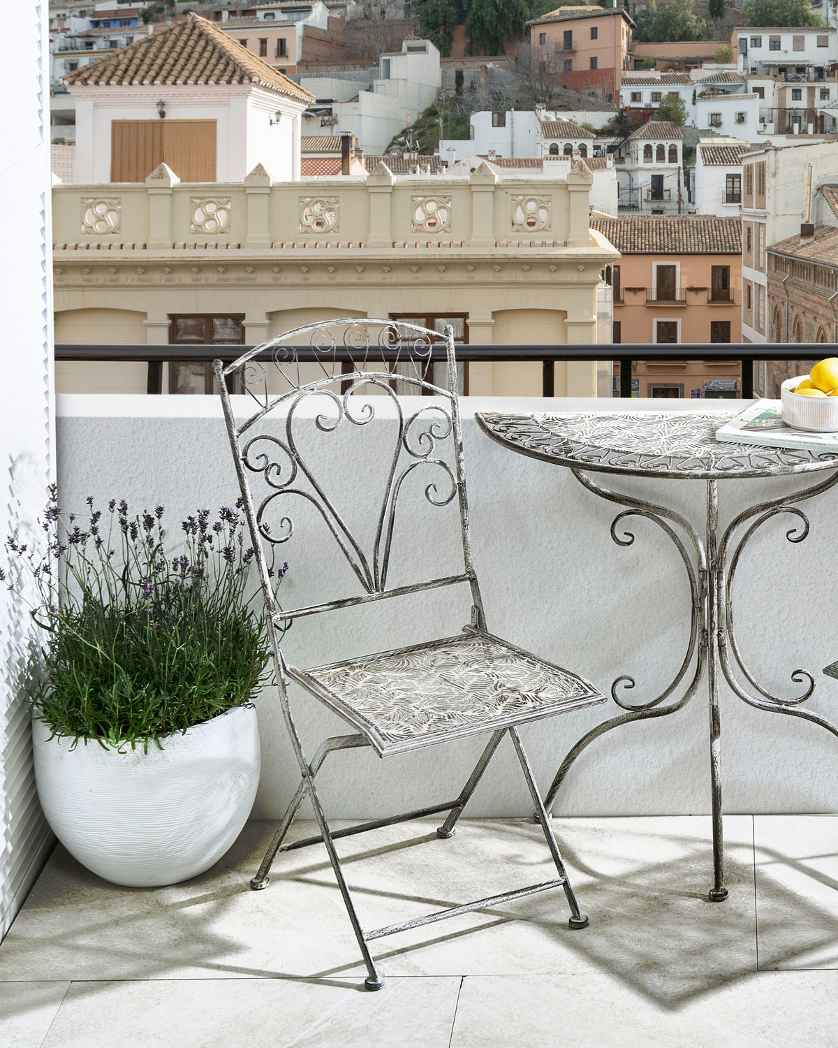 GARTENSTUHL 2er-Set Grau Nurra - Grau, Metall (42/92/47cm) - Beliani