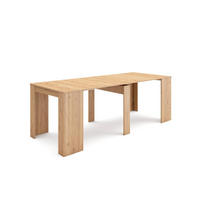 KONSOLENTISCH ausziehbar 58 bis 222cm, für 10 Gäste, hell eiche, 90/58/77cm - Eichefarben, Holzwerkstoff (90/222/77cm) - Skraut Home