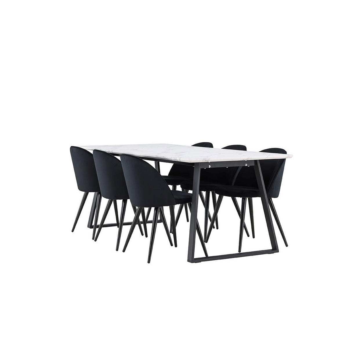 TISCHGRUPPE Schwarz - Schwarz, Holzwerkstoff (200/75/90cm) - ebuy24