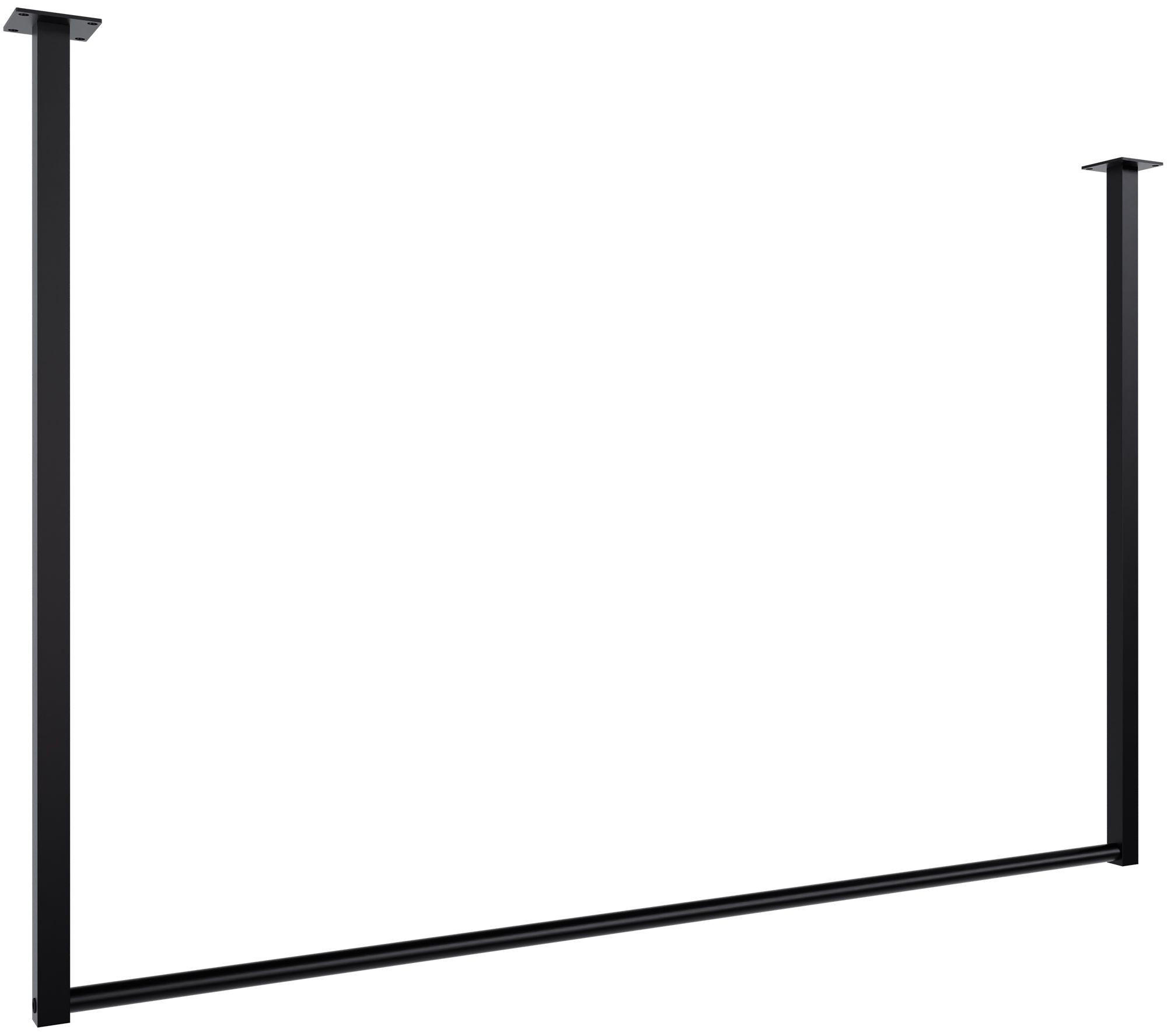 KLEIDERSTANGE 150x38x120 cm-edelstahl-Metall - Schwarz, Metall (7cm) - CLP