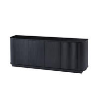 SIDEBOARD 162,5/38/61 cm in Schwarz mit 4 Türen & Wellenfront - Schwarz, Metall (162/61/38cm) - BEAOK