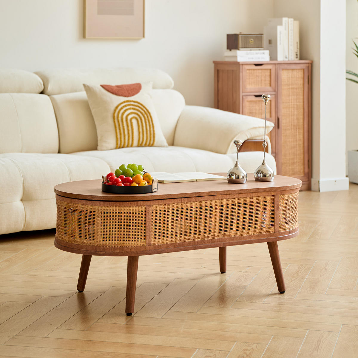 COUCHTISCH Rund Braun 100 x 48 x 41 cm - Braun, Holz (48/100/41cm) - Nordlys