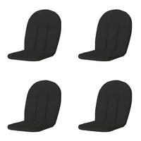 GARTENSTUHLKISSEN Rippe 105/52 cm 4er-Set - Schwarz, Textil (52/5/105cm) - Madison