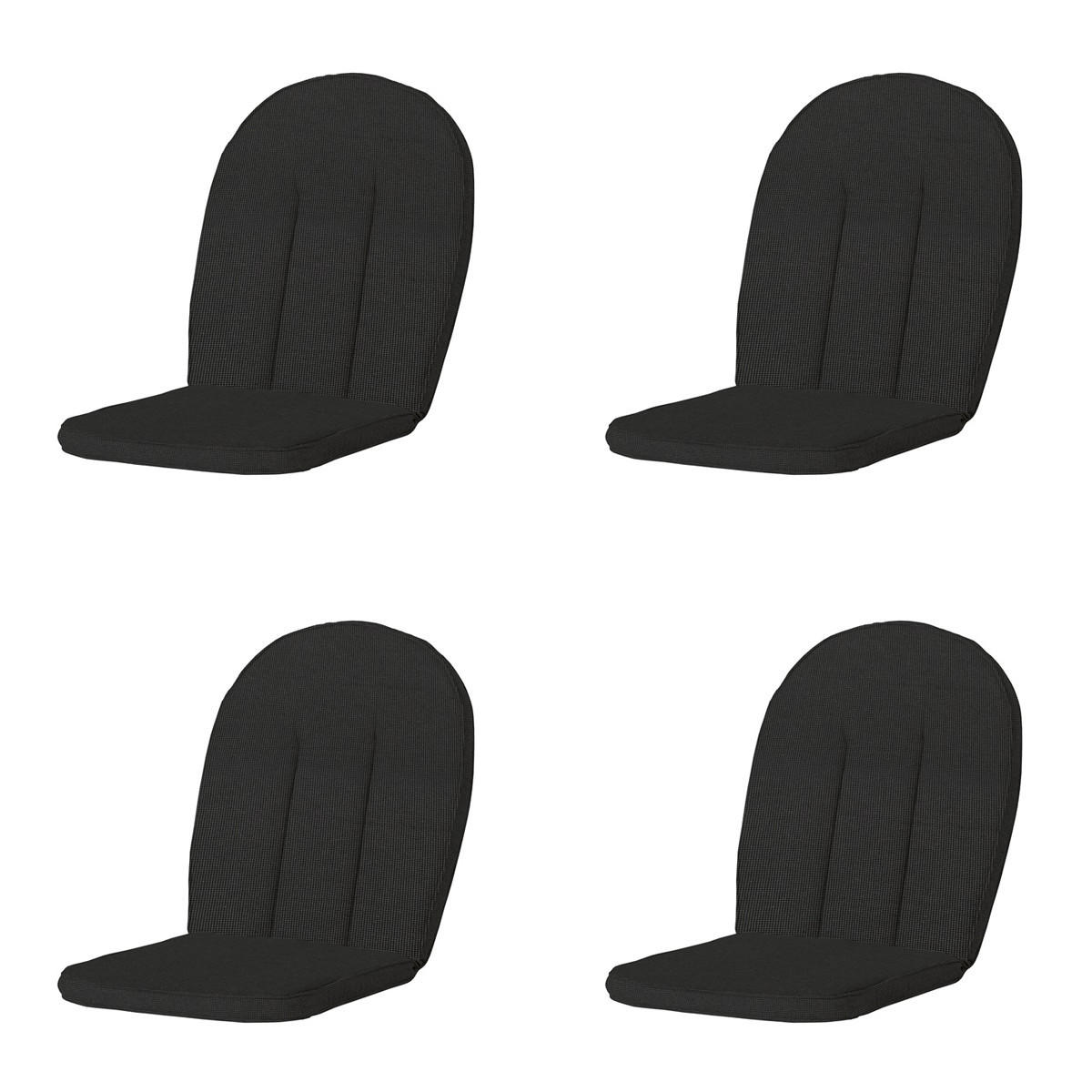GARTENSTUHLKISSEN Rippe 105/52 cm 4er-Set - Schwarz, Textil (52/5/105cm) - Madison
