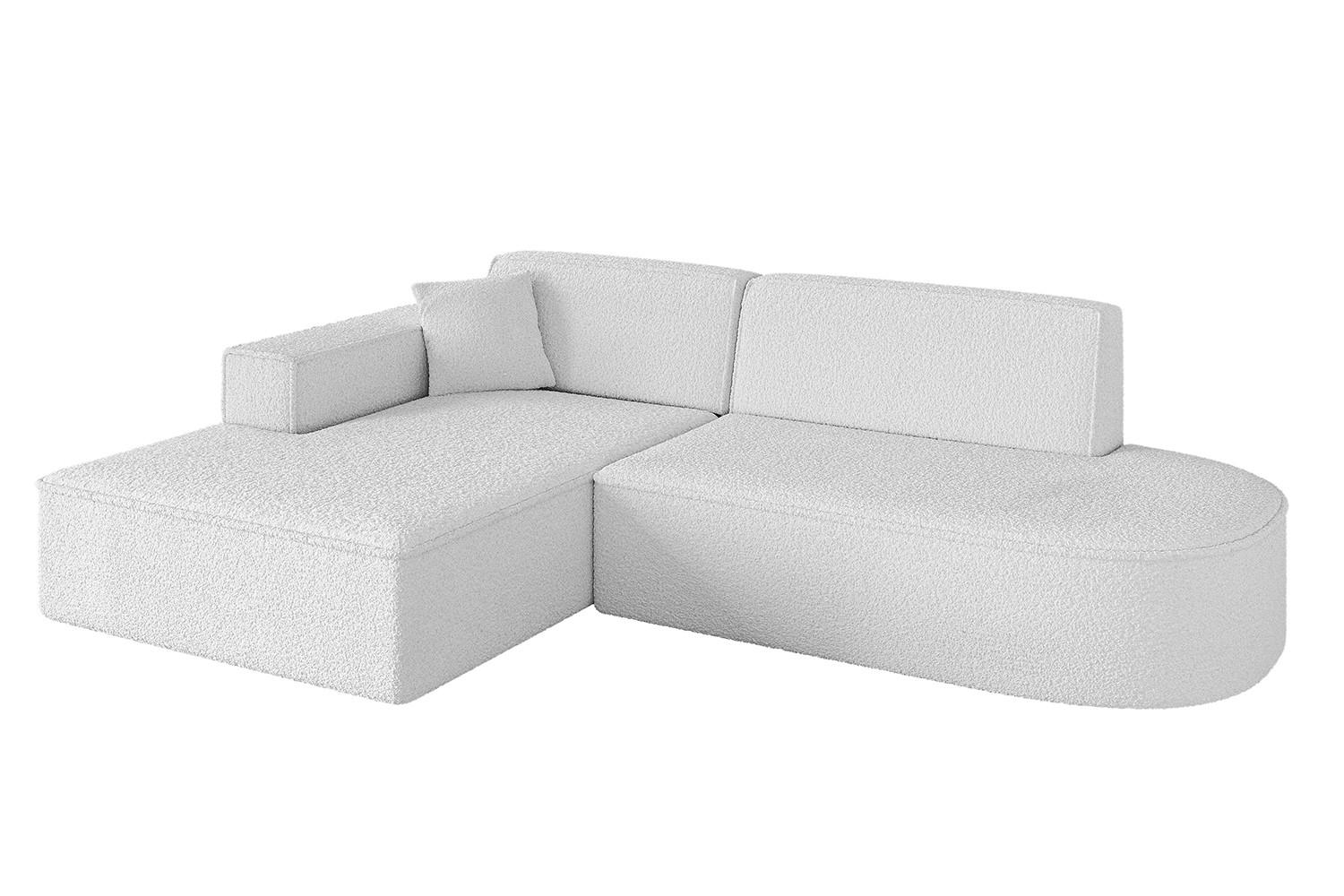 ECKSOFA Ottomane Links IREA-L1-v4 - 232x165x77 cm Weiß - Weiß, Holzwerkstoff/Textil (232/165cm) - ALTDECOR