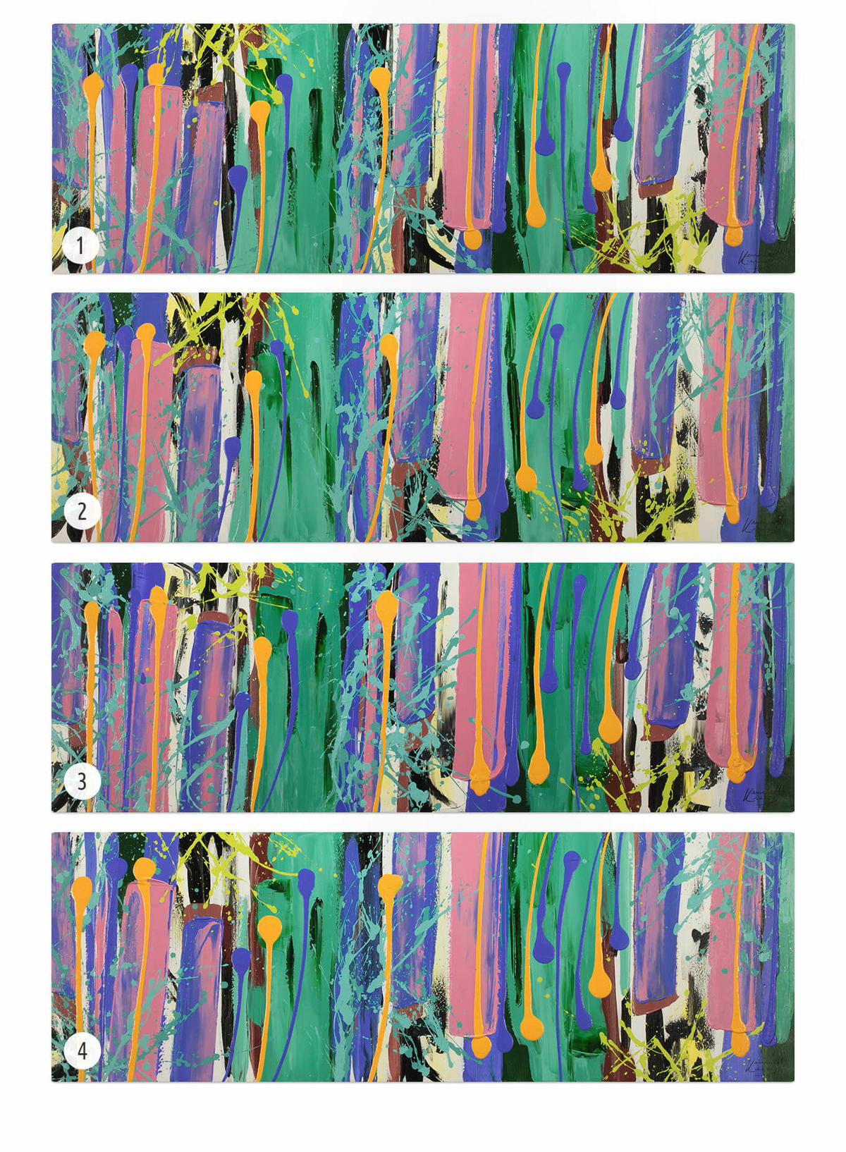 ACRYLBILD HANDGEMALT 150/50 cm - Multicolor, Holz/Textil (2/50cm) - KUNSTLOFT