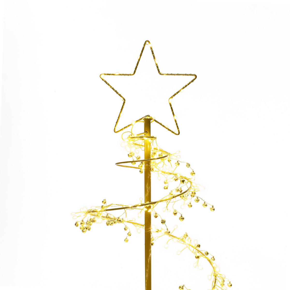 LED Spiralbaum HTHD0220 - Goldfarben, Kunststoff/Metall (50/120/50cm) - Hometopia