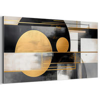 KOVOVÝ OBRAZ Abstraktné - Zlato - Striebro - Tvary - Estetické - Moderné 80x40 cm - zlatá, kov (80/40cm) - MuchoWow
