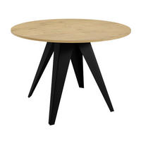 ESSTISCH Gerda Gold Craft Eiche / Schwarz 90/128 / 90 / 76cm - Eiche Bianco/Schwarz, Holz/Holzwerkstoff (90/90/76cm) - Feldmann-Wohnen