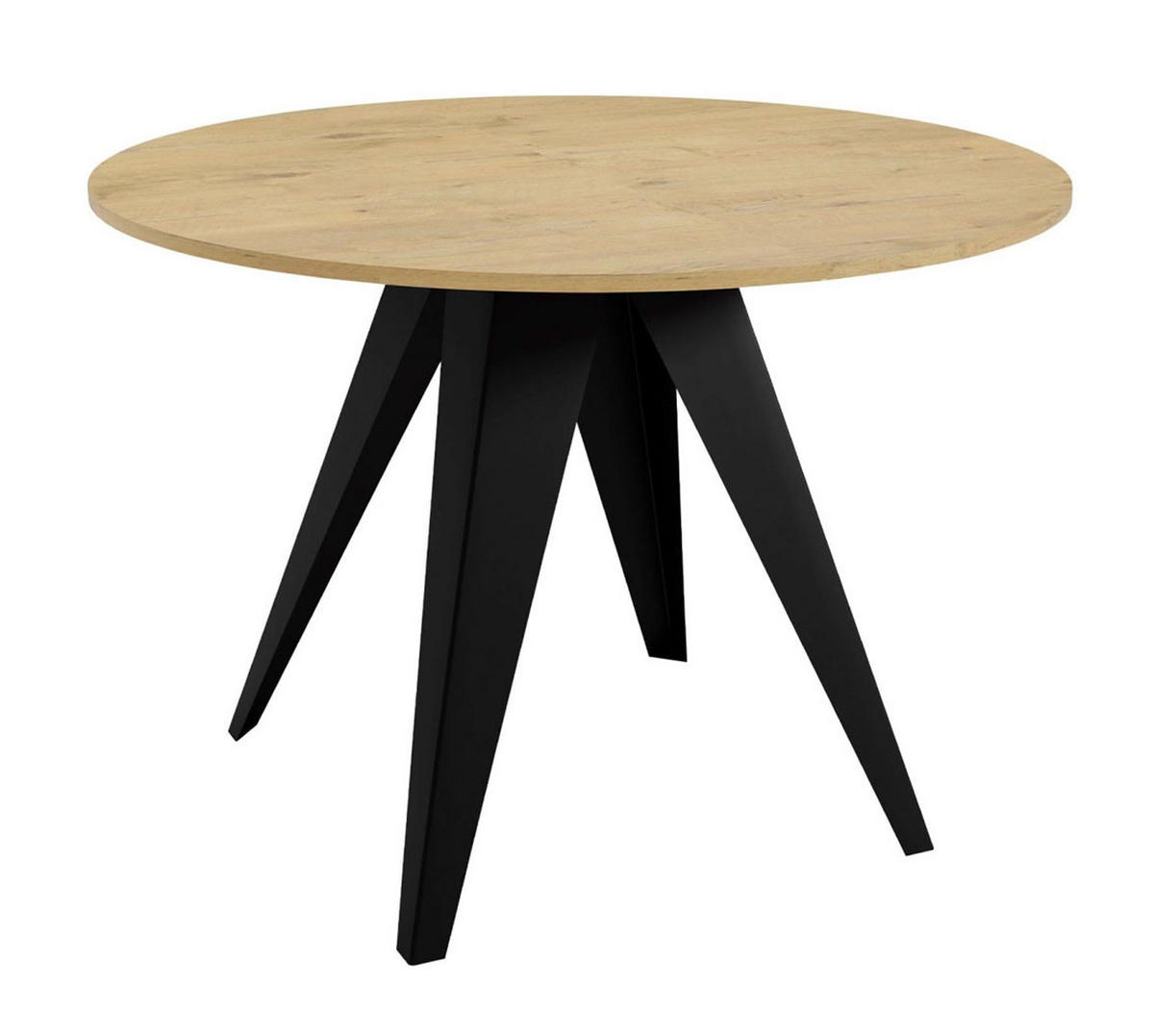 ESSTISCH Gerda Gold Craft Eiche / Schwarz 90/128 / 90 / 76cm - Eiche Bianco/Schwarz, Holz/Holzwerkstoff (90/90/76cm) - Feldmann-Wohnen
