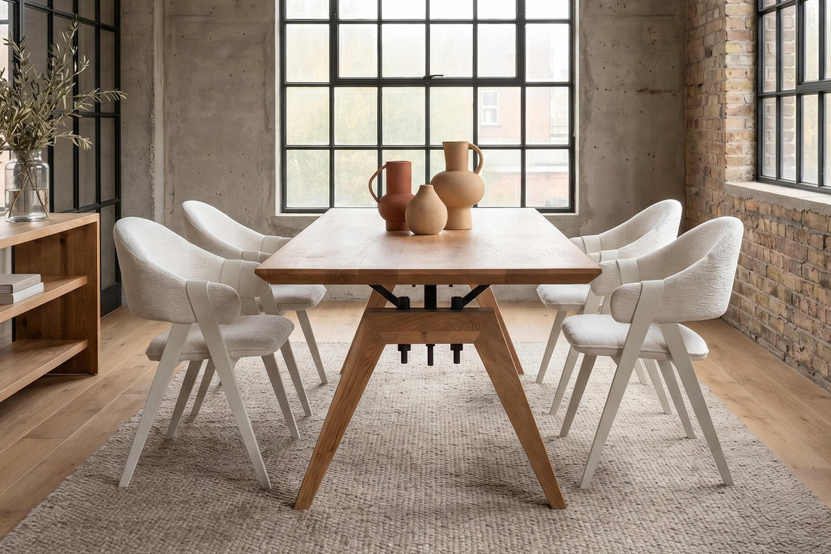 ESSZIMMERSTUHL ARELLA Cremeweiß Flachgewebe (1er-Set) - Creme, Glas/Kunststoff (63/83/63cm) - KAWOLA