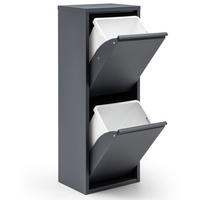 MÜLLEIMER 2 Fach Anthrazit Mülltrennsystem aus Metall - Anthrazit, Metall (33/92/25cm) - Gowoll