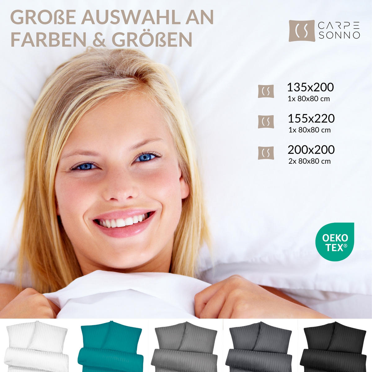MIKROFASER-DAMAST-BETTWÄSCHE 135x200 cm Anthrazit - Anthrazit, Textil (135/200cm) - Carpe Sonno