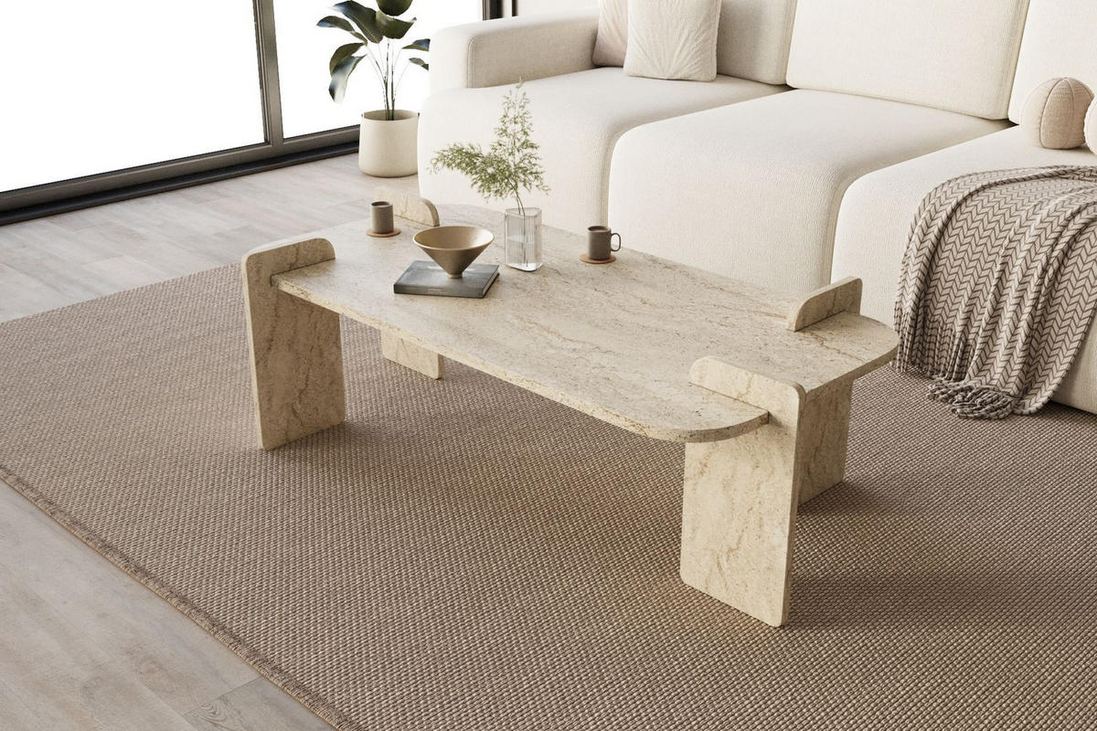 COUCHTISCH lovge beige - Beige, Holz (120/60/35cm) - Habitat Garten