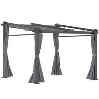 PERGOLA Stahl Alu Polyester Dunkelgrau - Dunkelgrau, Kunststoff/Metall (295/230/297cm) - Outsunny