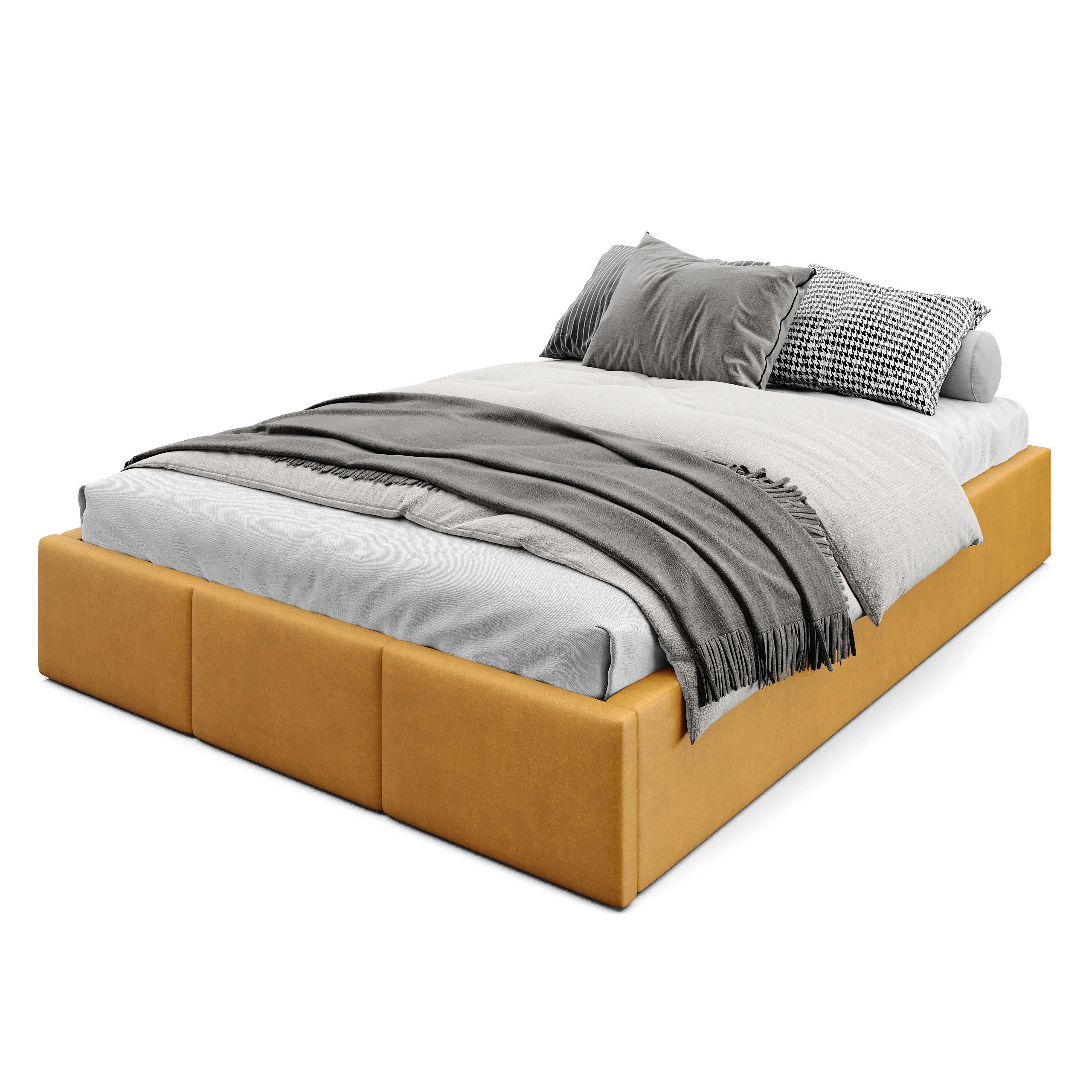 POLSTERBETT für Schlafzimmer Bett mit Stauraum Gelb 140x200cm - Gelb, Holzwerkstoff/Textil (160/200cm) - Muralo