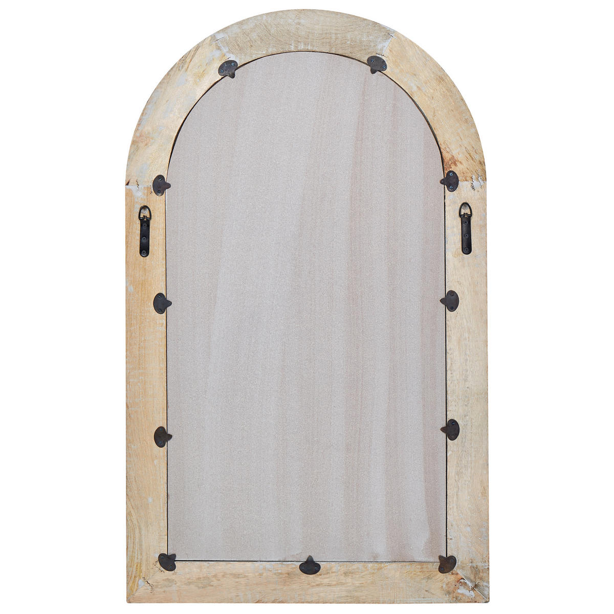 WANDSPIEGEL Mangoholz weiß 65/107 cm Chandon - Hellbraun/Weiß, Holz (65/107/3cm) - Beliani