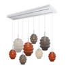 HÄNGELEUCHTE Echos 8-flammig Mehrfarbig Ø 18/25cm - Multicolor/Weiß, Glas (18/18/20cm) - s.luce