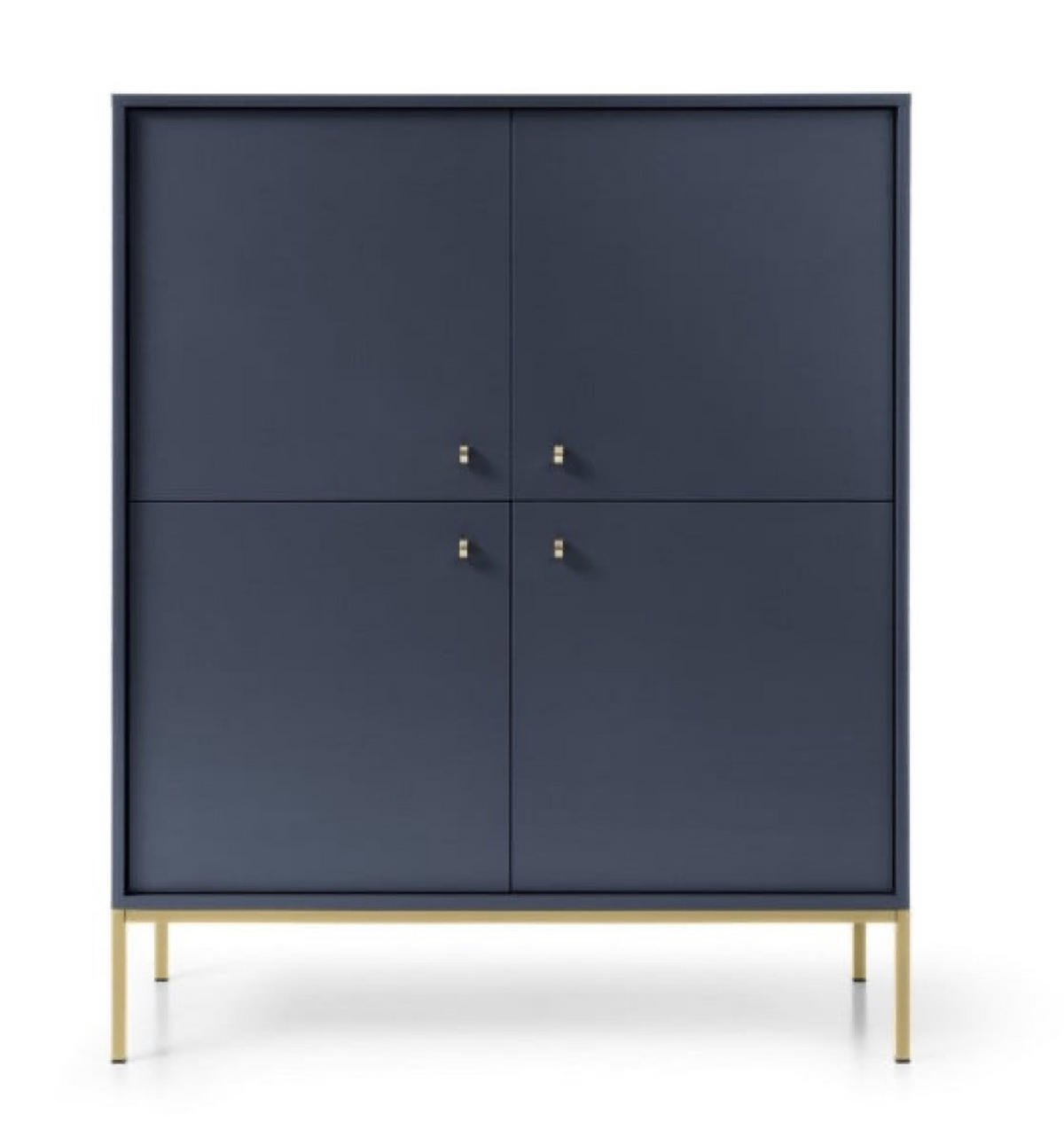 KOMMODE Granat MK104 Mit Goldfarbenem Gestell - Blau, Holzwerkstoff (103.5/125.5/39cm) - Sepro Meble
