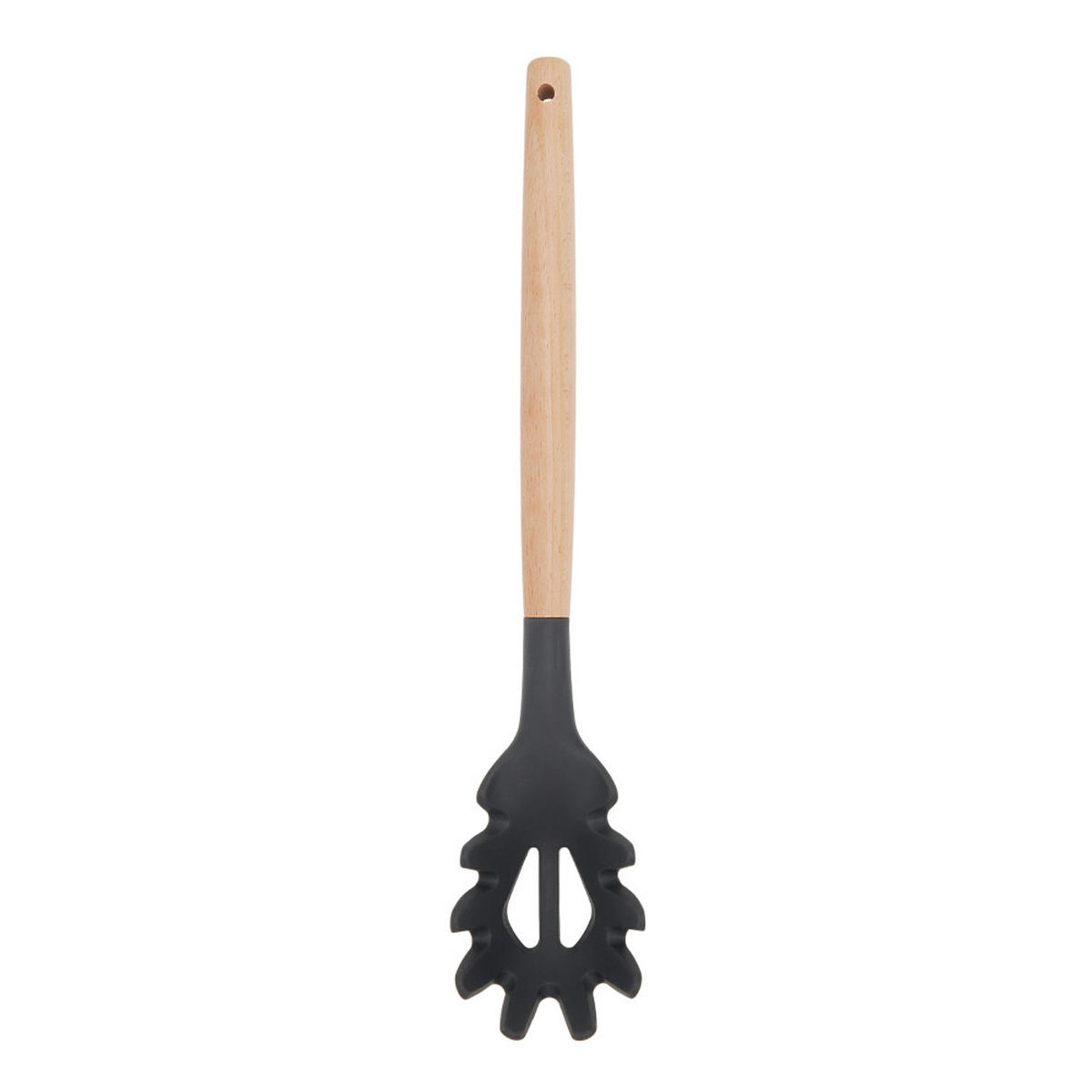 KÜCHENUTENSILIEN 11er-Set aus Silikon mit Holzhandgriff in Dunkelgrau Komplettes Küchen-Set Platzsparende Aufbewahrung - Dunkelgrau, Holz/Kunststoff (13/34/12.5cm) - Livingandhome