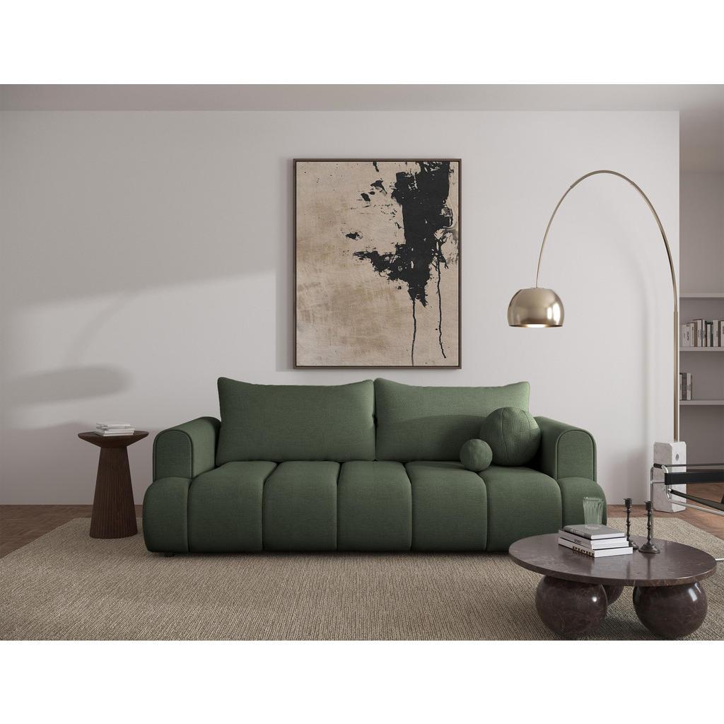 Thumbnail - Selsey 3-Sitzer-Sofa, Grün, Textil, Rechteckig, 250x90x112 cm, Wohnzimmer, Sofas & Couches, Schlafsofas