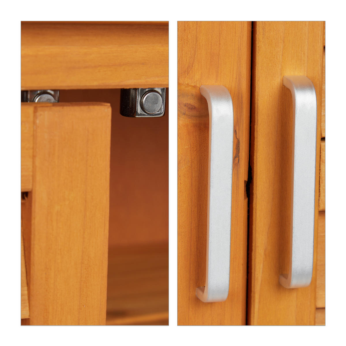 GARTENSCHRANK - Hellbraun, Holz/Metall (86.5/97/47cm) - Relaxdays