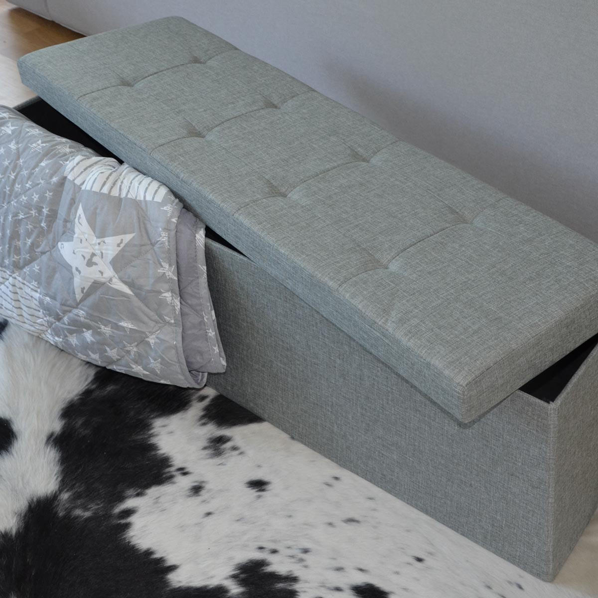 SITZBANK Faltbar, 110/38/38 cm, mit 2 Trennwänden, 120 Liter, Grau - Grau, Textil (38/38/110cm) - Dunedesign
