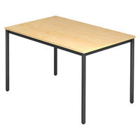 BESPRECHUNGSTISCH Serie-D 80/120/72 cm in Ahornfarben/Rundrohr schwarz - Ahornfarben/Schwarz, Holzwerkstoff (80/120/72cm) - bümö