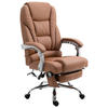 CHEFSESSEL Lederlook hellbraun - Hellbraun, Textil/Metall (68/118/64cm) - CLP