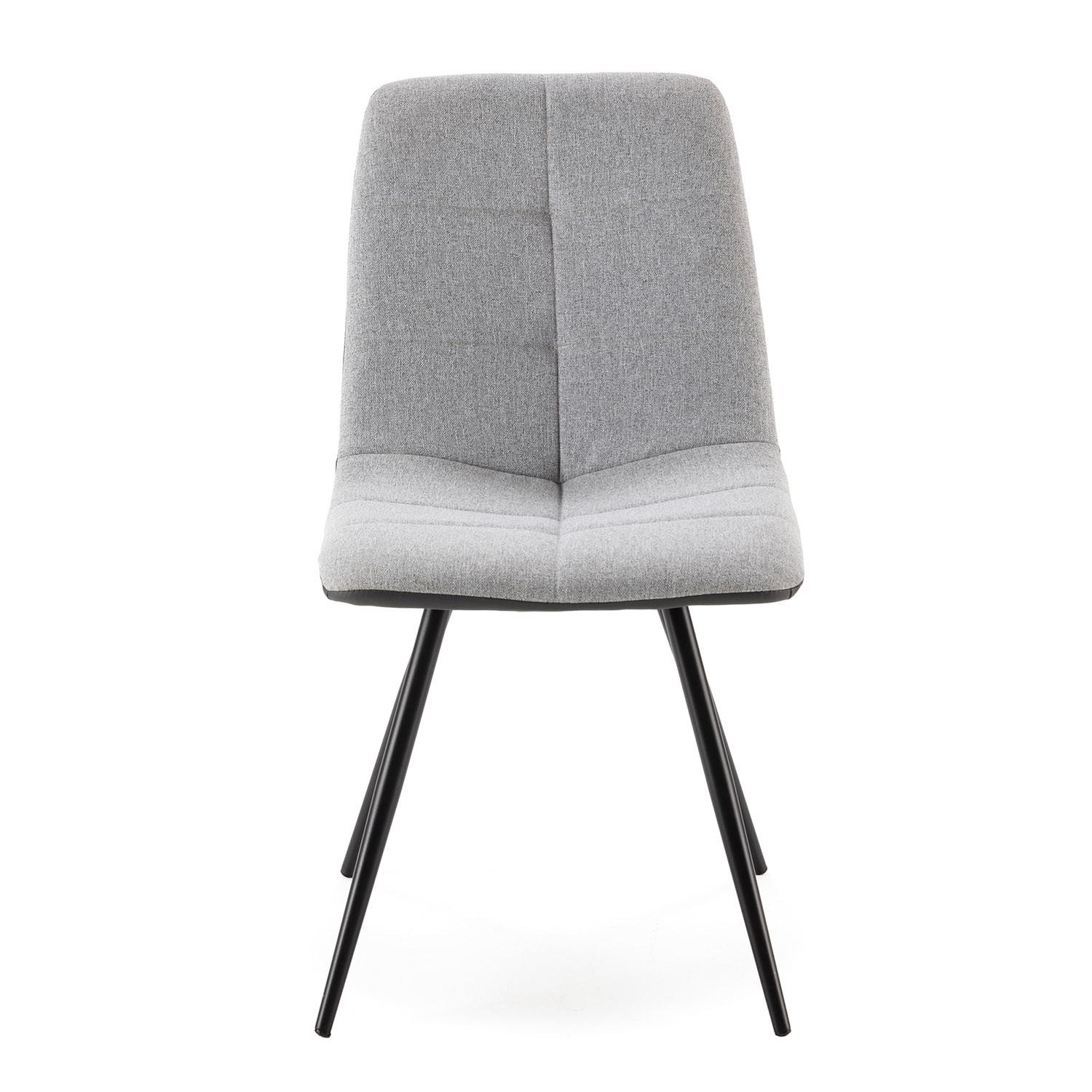 STUHL-SET 2 Prado, grauer Stoff/Kunstleder - Grau, Textil/Metall (54/85/46cm) - VS Venta-stock