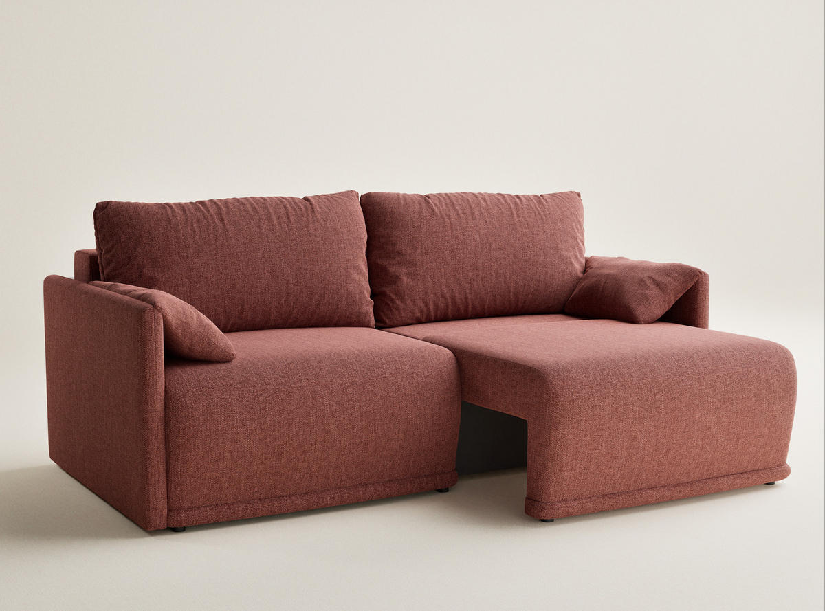 ROZKLÁDACÍ POHOVKA Nappa, textil, korálový - černá/korálová, dřevo/kompozitní dřevo (215/100/193cm) - Maison de Reve