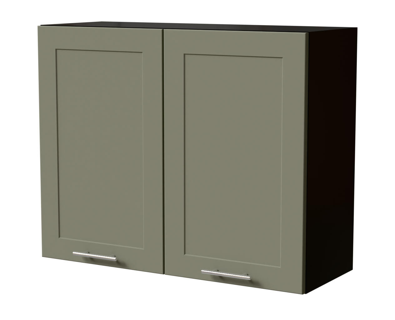 HÄNGESCHRANK Oslo W3/90 Schwarz / Reed Green Matt 90 / 32,5 / 72cm - Schwarz/Grün, Holz/Holzwerkstoff (90/72/32.5cm) - Feldmann-Wohnen
