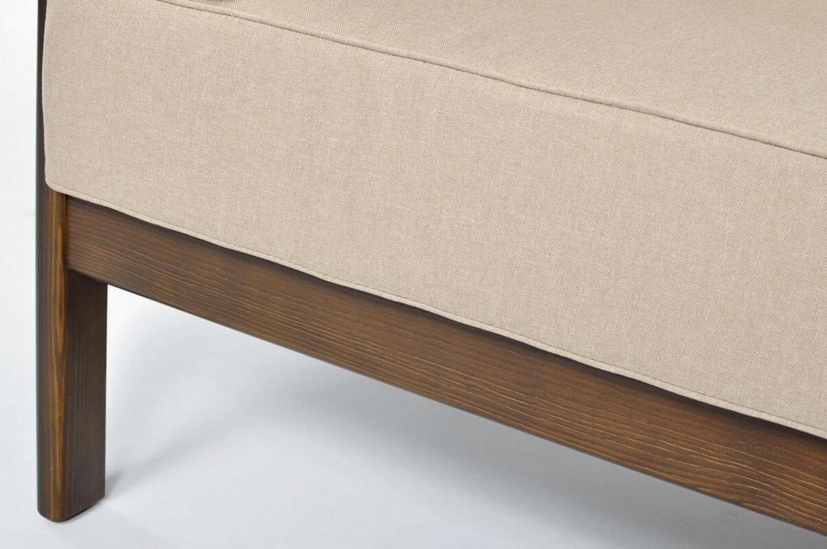GARTENECKE Eden Beige, mit Braun Gestell - Beige/Braun, Holzwerkstoff (202/72/209cm) - Bettso