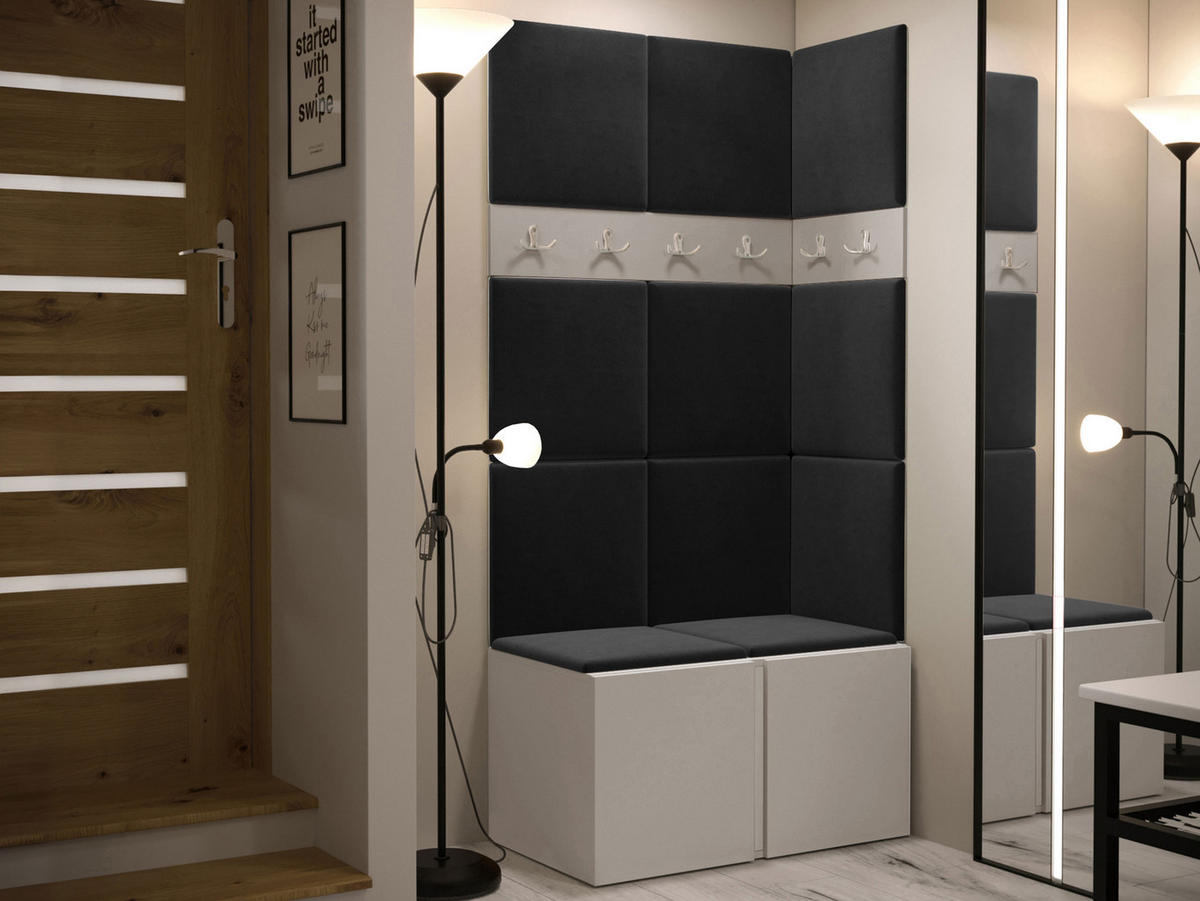 GARDEROBEN-SET Orion I - Kaschmir/Anthrazit, Holzwerkstoff/Kunststoff (84/186/46cm) - MIRJAN24