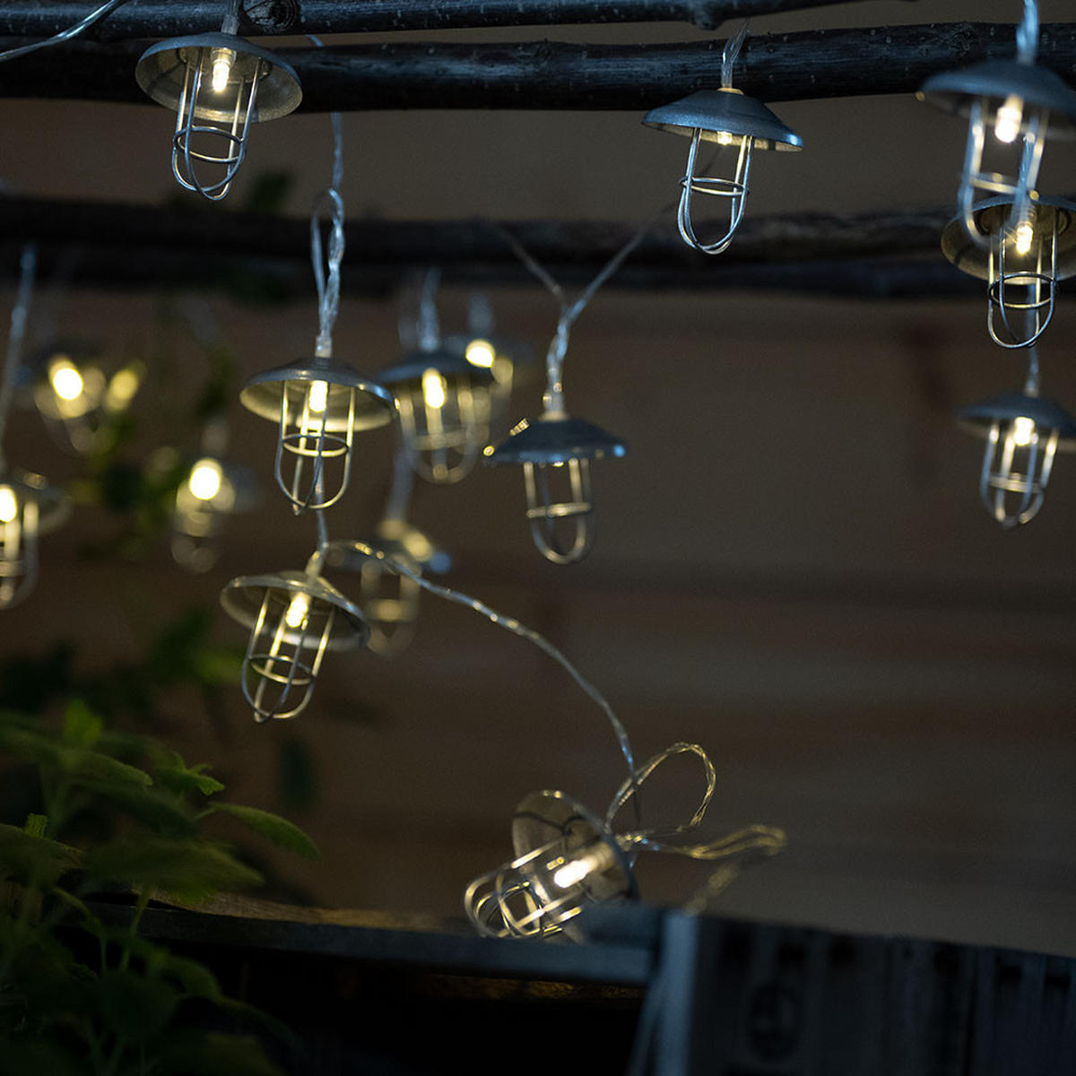 LED AUSSENLEUCHTE Solar Lichterkette Silber - Silberfarben, Metall (200/6/6cm)