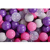 BÄLLE für Bällebad, Spielbälle, Plastikbälle für Kinder Set 50 pcs.: Violett/Rosa/Grau/Transparent - Altrosa, Textil (7/7/7cm) - MeowBaby