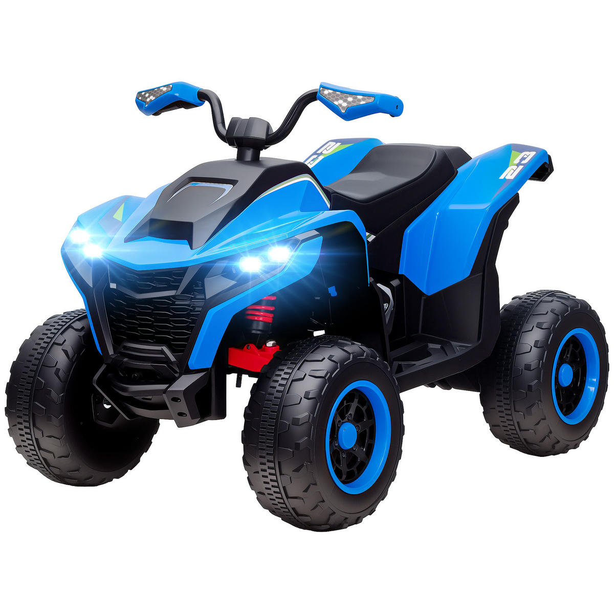ELEKTROQUAD DE-06218 mit Musik, USB und LED-Scheinwerfern Blau - Blau, Kunststoff/Metall (109/69/75cm) - ComfortXL