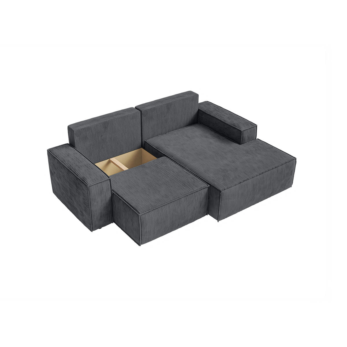 ECKSOFA KOKKO MINI mit Schlaffunktion, Anthrazit - Anthrazit, Textil (240/167cm) - Fedve