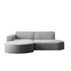 ECKSOFA Modena Studio, Cord Stoff Silber Links - Silberfarben, Holzwerkstoff/Textil (165/236cm) - Kaiser Möbel