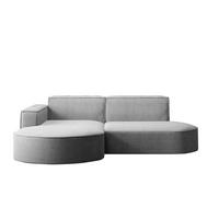 ECKSOFA Modena Studio, Cord Stoff Silber Links - Silberfarben, Holzwerkstoff/Textil (165/236cm) - Kaiser Möbel