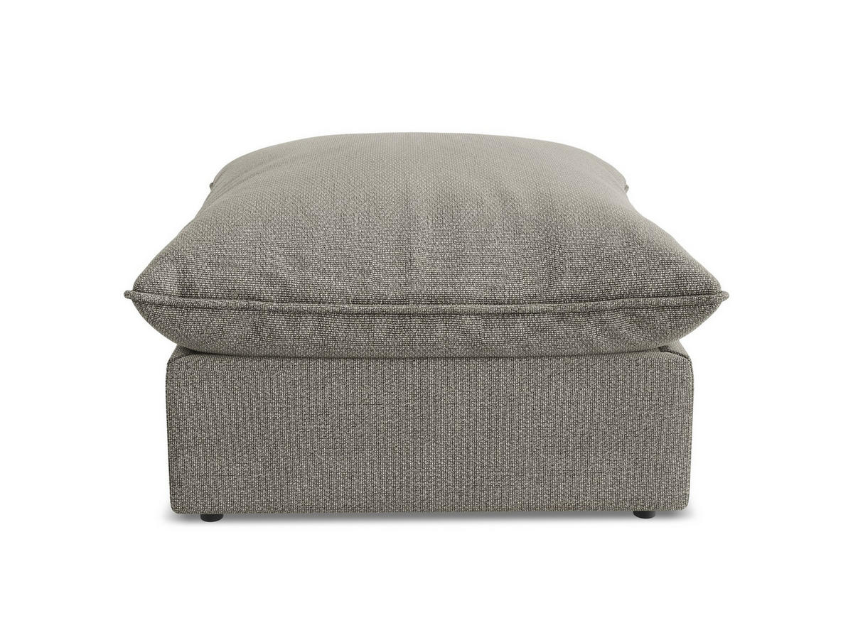 POUF Bouclé Stoff Grau - Schwarz/Grau, Holzwerkstoff/Kunststoff (75/45/75cm) - Makamii