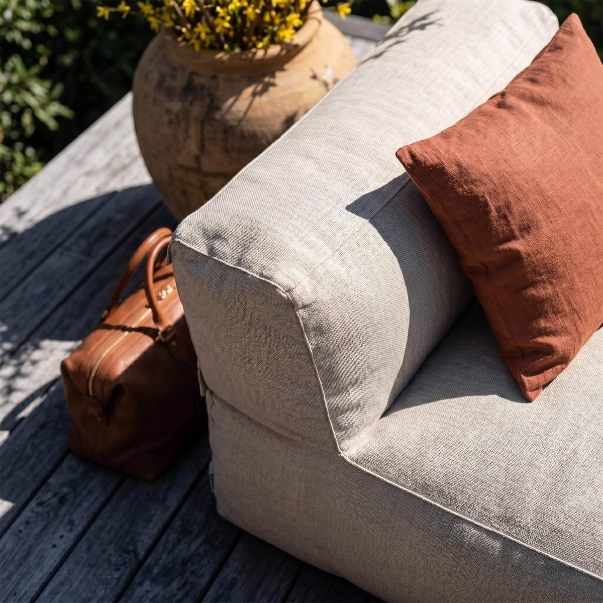 SESSEL, Sandfarbe - Gelb, Textil (85/65/85cm) - Oviala