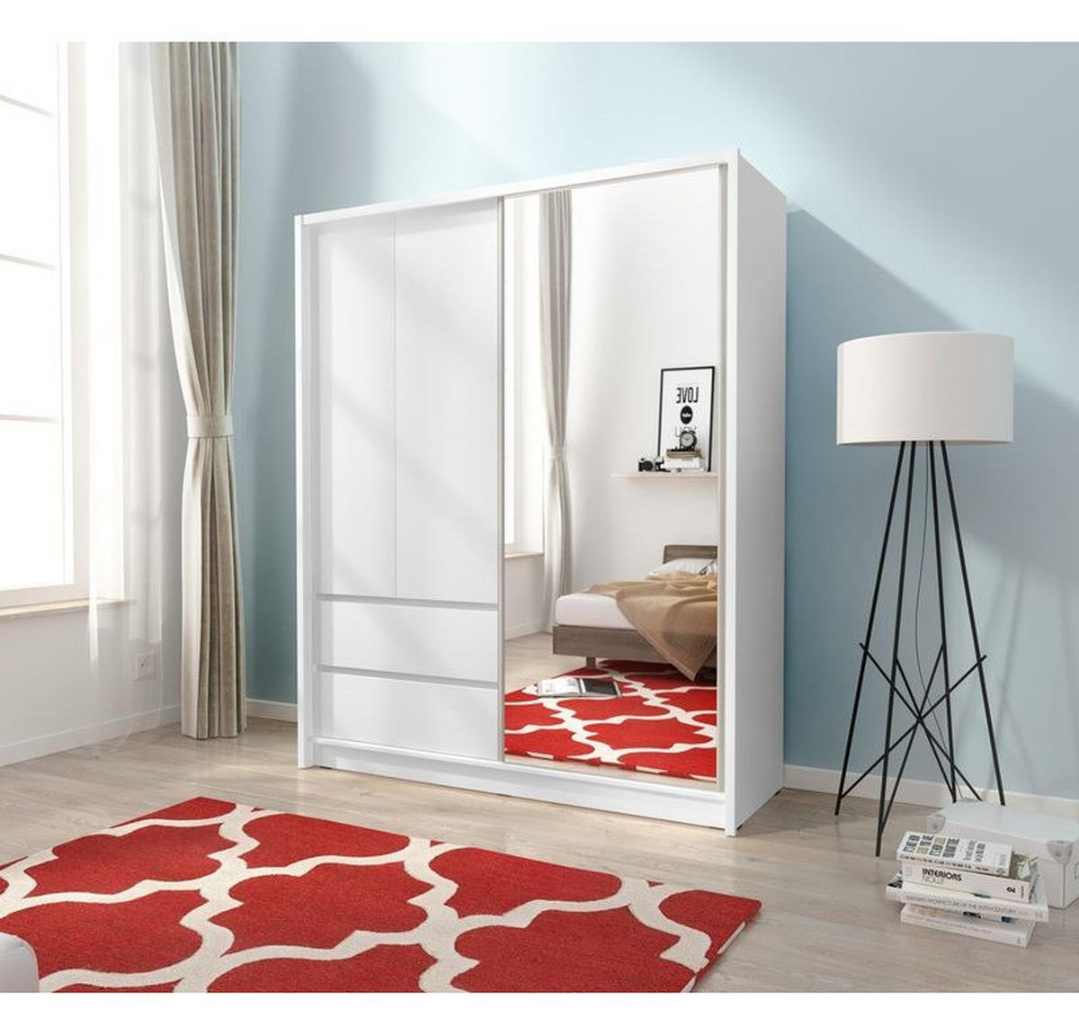 KLEIDERSCHRANK – SARA 150 – 154 cm – Sara – Weiß - Weiß, Holzwerkstoff (154/214/62cm) - hi-markt