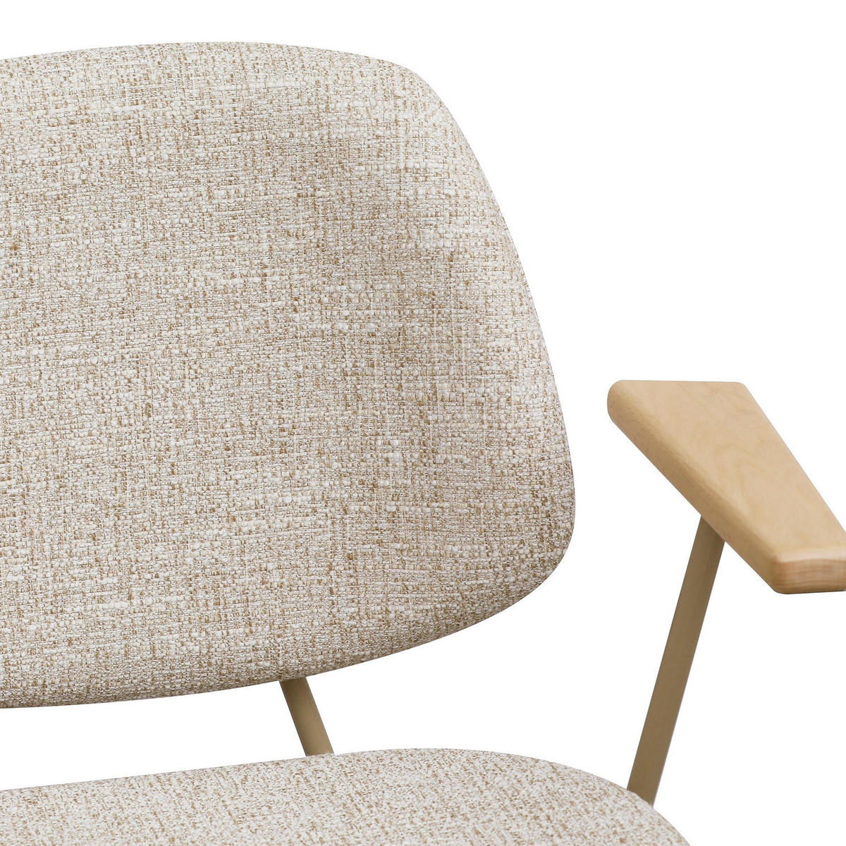 ARMLEHNSTUHL-SET 6 Stück in Teddystoff Beige - Beige, Textil/Metall (50/82/58cm) - Furnhouse