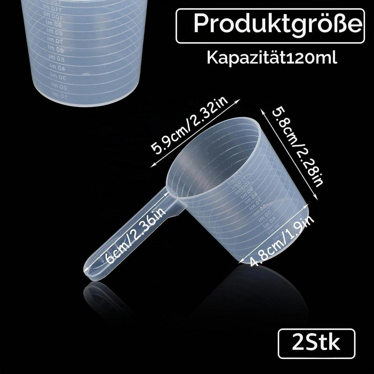 MESSBECHER 2-teiliges Set 120 ml transparent - Transparent, Kunststoff (0.12L)