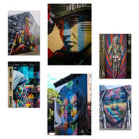 POSTER Set Mit 6 Graffiti Frida Jackson Teresa Einstein Straßenkunst A3 & A4 Rahmenlos - Klar, Papier (29/3cm) - Nacnic