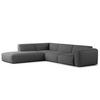 3-SITZER ECKSOFA mit Recamiere - Anthrazit/Schwarz, Kunststoff/Textil (295/231cm) - home24