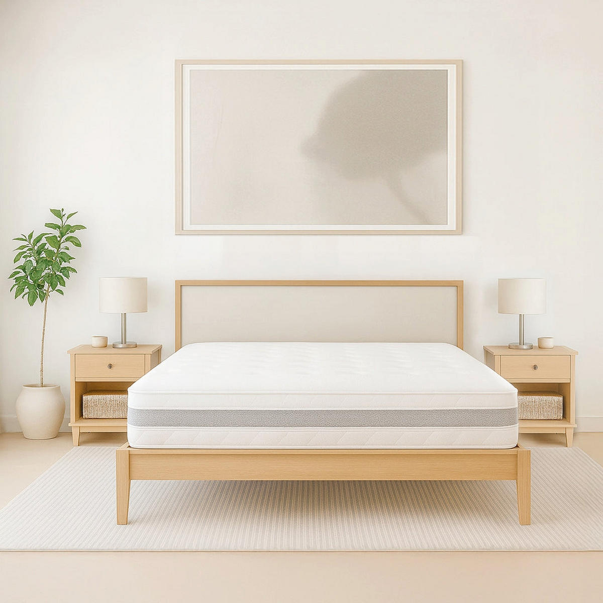 MATRATZE 120x200 ergonomisch und atmungsaktiv 20 cm | Natürlicher Komfort und skandinavisches Design mit hoher Festigkeit | Made in Italy - Weiß, Textil (120/200cm) - The White Stone